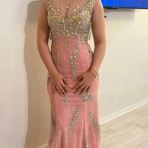 Elegant Pink Evening Gown